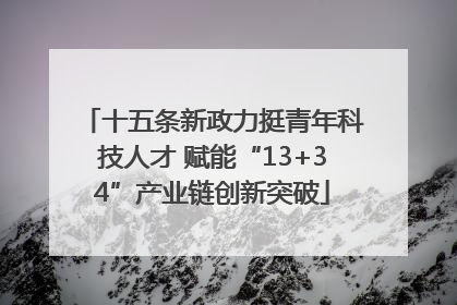 十五条新政力挺青年科技人才 赋能“13+34”产业链创新突破