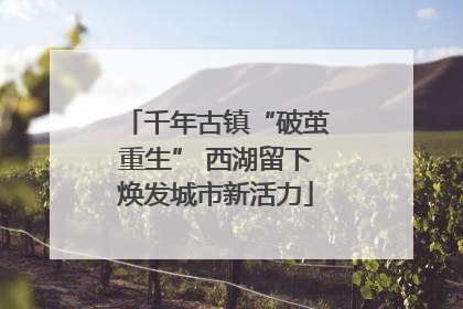 千年古镇“破茧重生” 西湖留下焕发城市新活力