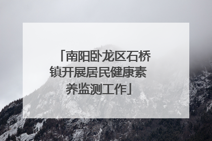 南阳卧龙区石桥镇开展居民健康素养监测工作