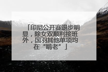 印尼公开赛退步明显，除女双顺利接班外，国羽其他单项均在“啃老”