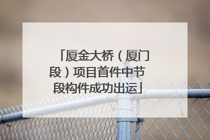 厦金大桥（厦门段）项目首件中节段构件成功出运