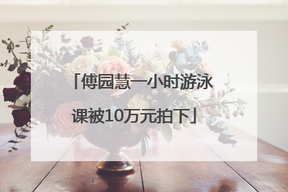 傅园慧一小时游泳课被10万元拍下
