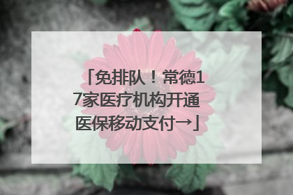免排队！常德17家医疗机构开通医保移动支付→