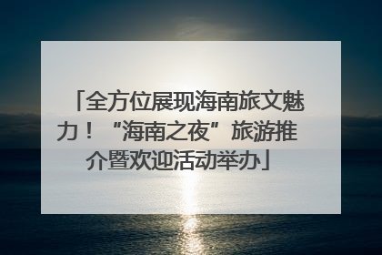 全方位展现海南旅文魅力！“海南之夜”旅游推介暨欢迎活动举办