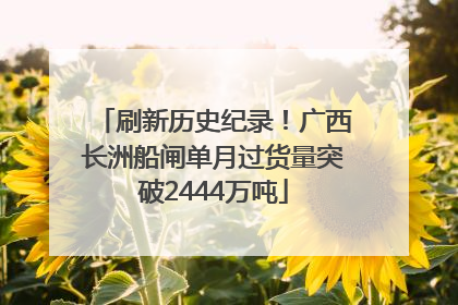 刷新历史纪录！广西长洲船闸单月过货量突破2444万吨