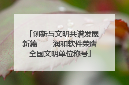 创新与文明共谱发展新篇——润和软件荣膺全国文明单位称号