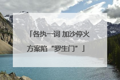 各执一词 加沙停火方案陷“罗生门”