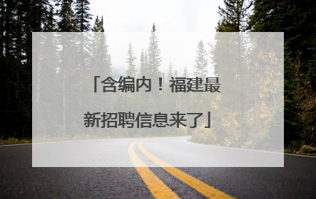 含编内！福建最新招聘信息来了