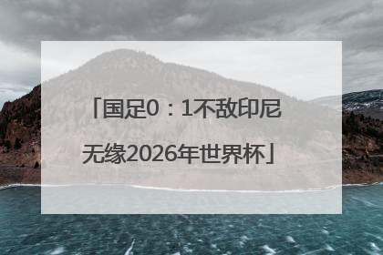 国足0：1不敌印尼 无缘2026年世界杯