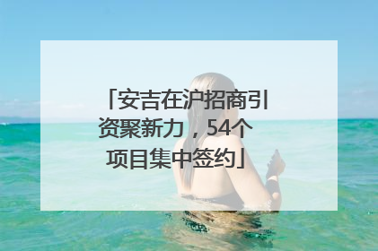 安吉在沪招商引资聚新力，54个项目集中签约