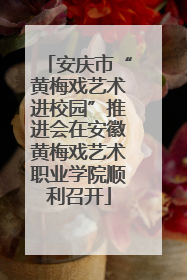 安庆市“黄梅戏艺术进校园”推进会在安徽黄梅戏艺术职业学院顺利召开