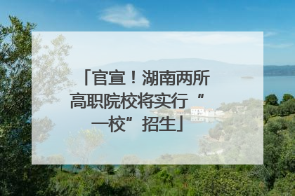 官宣！湖南两所高职院校将实行“一校”招生