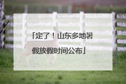 定了！山东多地暑假放假时间公布