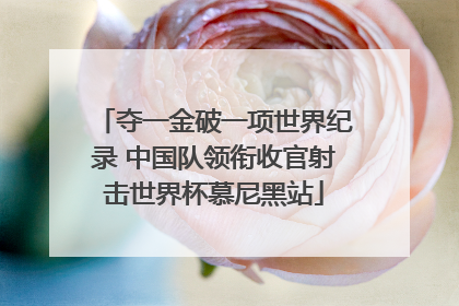 夺一金破一项世界纪录 中国队领衔收官射击世界杯慕尼黑站