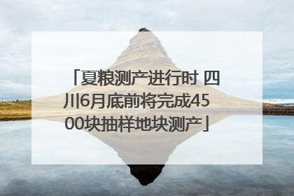 夏粮测产进行时 四川6月底前将完成4500块抽样地块测产