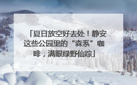 夏日放空好去处！静安这些公园里的“森系”咖啡，满眼绿野仙踪