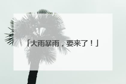 大雨暴雨，要来了！