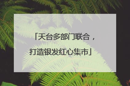 天台多部门联合，打造银发红心集市