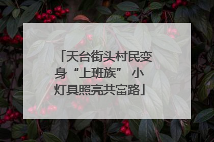 天台街头村民变身“上班族” 小灯具照亮共富路
