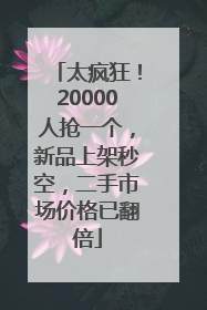 太疯狂！20000人抢一个，新品上架秒空，二手市场价格已翻倍