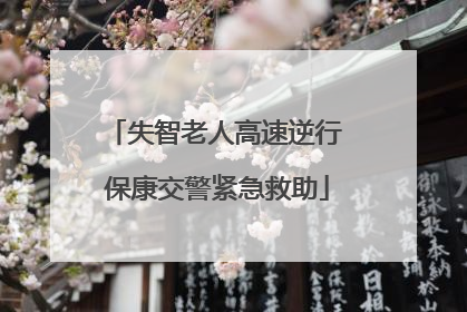 失智老人高速逆行 保康交警紧急救助