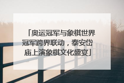 奥运冠军与象棋世界冠军跨界联动，泰安岱庙上演象棋文化盛宴