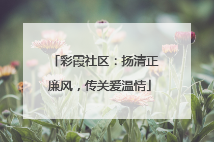 彩霞社区：扬清正廉风，传关爱温情