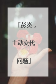 彭炎，主动交代问题