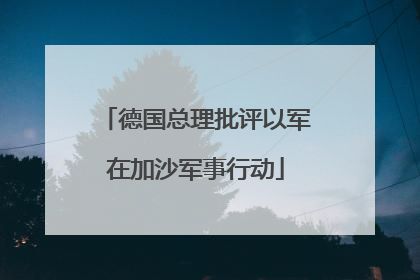 德国总理批评以军在加沙军事行动