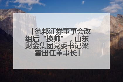 德邦证券董事会改组后“换帅”，山东财金集团党委书记梁雷出任董事长
