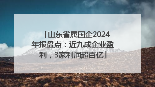 山东省属国企2024年报盘点：近九成企业盈利，3家利润超百亿