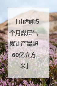 山西前5个月煤层气累计产量超60亿立方米