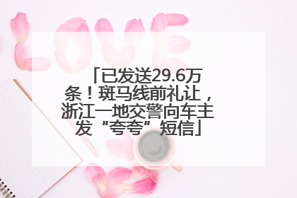 已发送29.6万条！斑马线前礼让，浙江一地交警向车主发“夸夸”短信