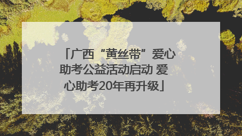 广西“黄丝带”爱心助考公益活动启动 爱心助考20年再升级