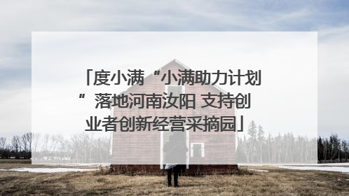 度小满“小满助力计划”落地河南汝阳 支持创业者创新经营采摘园