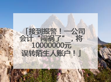 接到报警！一公司会计“闯祸了”，将10000000元误转陌生人账户！