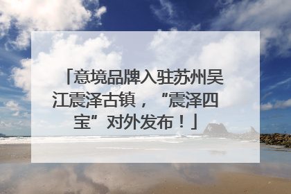 意境品牌入驻苏州吴江震泽古镇，“震泽四宝”对外发布！