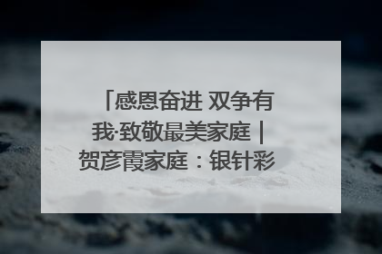 感恩奋进 双争有我·致敬最美家庭｜贺彦霞家庭：银针彩线绣出好日子
