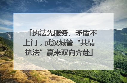 执法先服务、矛盾不上门，武汉城管“共情执法”赢来双向奔赴