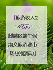 旅游收入2.13亿元！麒麟区端午假期文旅消费市场热潮涌动