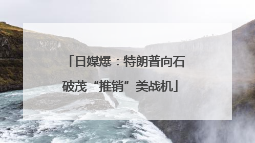日媒爆：特朗普向石破茂“推销”美战机