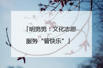 明男男：文化志愿服务“管快乐”
