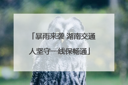 暴雨来袭 湖南交通人坚守一线保畅通