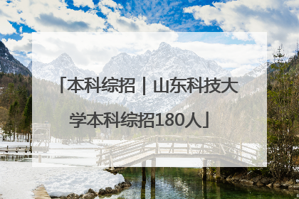 本科综招｜山东科技大学本科综招180人