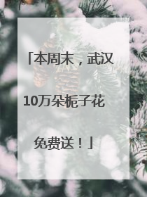 本周末，武汉10万朵栀子花免费送！
