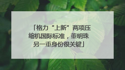 格力“上新”两项压缩机国际标准，董明珠另一重身份很关键