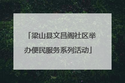 梁山县文昌阁社区举办便民服务系列活动