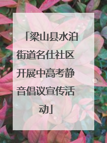 梁山县水泊街道名仕社区开展中高考静音倡议宣传活动