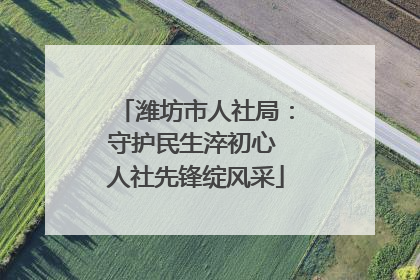 潍坊市人社局：守护民生淬初心 人社先锋绽风采