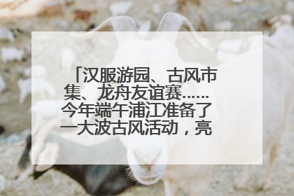汉服游园、古风市集、龙舟友谊赛……今年端午浦江准备了一大波古风活动，亮点抢先知→